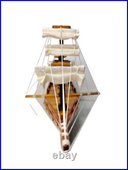 Handcrafted Wooden Ship Model Nautical Decor Maritime Collectible Vintage Styl