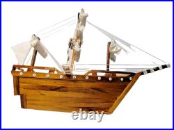 Handcrafted Wooden Ship Model Nautical Decor Maritime Collectible Vintage Styl