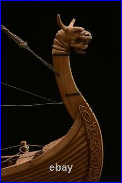 Handcrafted Wooden Viking Drakkar Model Ship Very Details Gift for him