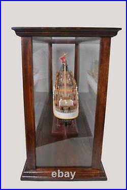 Handmade Display Case for Cruise Liner Midsize Classic Brown ship models