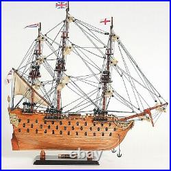 Handmade HMS Victory Sailboat Fully Assembled Plank on Bulkhead Décor Model Ship