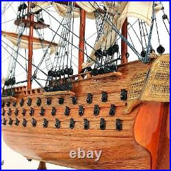 Handmade HMS Victory Sailboat Fully Assembled Plank on Bulkhead Décor Model Ship