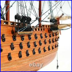 Handmade HMS Victory Sailboat Fully Assembled Plank on Bulkhead Décor Model Ship