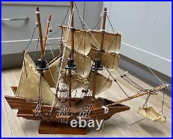 Handmade Wooden Pirate Ship Art Model 18