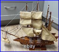 Handmade Wooden Pirate Ship Art Model 18