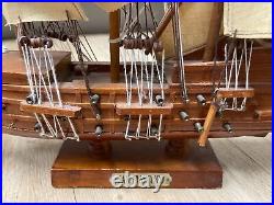 Handmade Wooden Pirate Ship Art Model 18