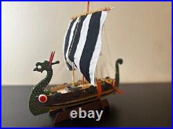 Handmade wooden model Viking dragon ship