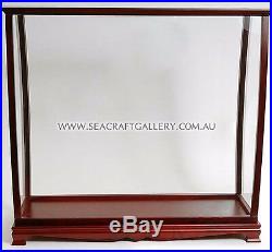 Hardwood Display Case Cabinet For Ship Model 95cm Flat Pack Plexiglas Perspex