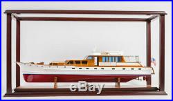Hardwood Display Case For Motor Yacht Model Ship Boat 95cm