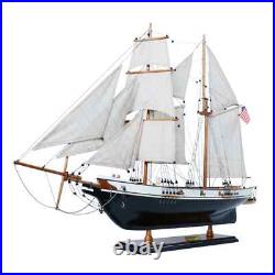 Harvey Painted Ship Model Vintage Wooden Ship With Plank On Frame, & Two Decks