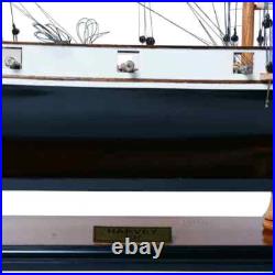 Harvey Painted Ship Model Vintage Wooden Ship With Plank On Frame, & Two Decks