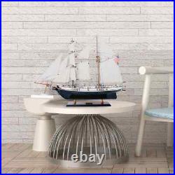 Harvey Painted Ship Model Vintage Wooden Ship With Plank On Frame, & Two Decks