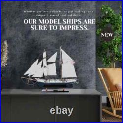 Harvey Painted Ship Model Vintage Wooden Ship With Plank On Frame, & Two Decks