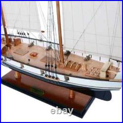 Harvey Painted Ship Model Vintage Wooden Ship With Plank On Frame, & Two Decks