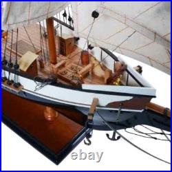 Harvey Painted Ship Model Vintage Wooden Ship With Plank On Frame, & Two Decks