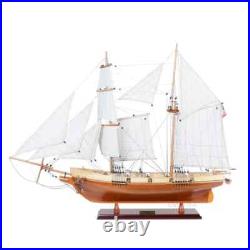 Harvey Ship Model Handcrafted Varnished Two Tone Colors Wooden Ship With Cannons