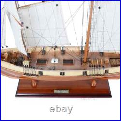 Harvey Ship Model Handcrafted Varnished Two Tone Colors Wooden Ship With Cannons