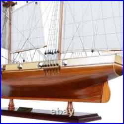 Harvey Ship Model Handcrafted Varnished Two Tone Colors Wooden Ship With Cannons