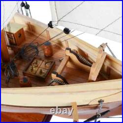 Harvey Ship Model Handcrafted Varnished Two Tone Colors Wooden Ship With Cannons