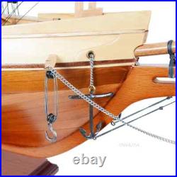 Harvey Ship Model Handcrafted Varnished Two Tone Colors Wooden Ship With Cannons