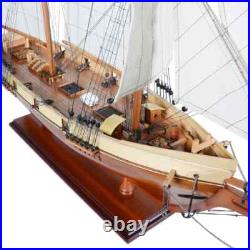 Harvey Ship Model Handcrafted Varnished Two Tone Colors Wooden Ship With Cannons
