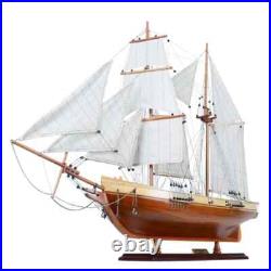 Harvey Ship Model Handcrafted Varnished Two Tone Colors Wooden Ship With Cannons