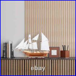 Harvey Ship Model Handcrafted Varnished Two Tone Colors Wooden Ship With Cannons