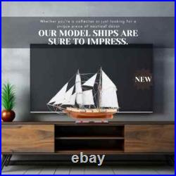 Harvey Ship Model Handcrafted Varnished Two Tone Colors Wooden Ship With Cannons