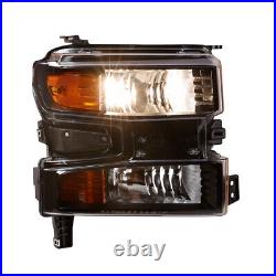 Headlight For 2019-2022 Chevy Silverado 1500 Front Balck Clear Right Lamp RH 1Pc