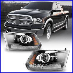 Headlights For 2009-2018 Dodge Ram 1500 2500 3500 LED DRL Projector Lamps Pair