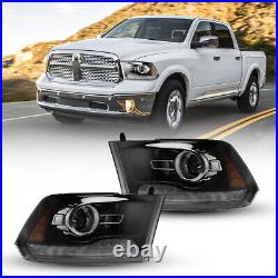 Headlights For 2009-2018 Dodge Ram 1500 2500 3500 LED DRL Projector Lamps Pair