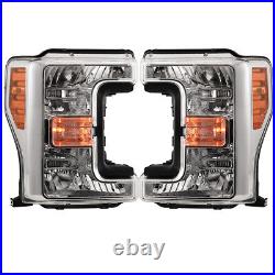 Headlights For 2017 2018 2019 Ford f250 F350 F450 F550 Super Duty Chrome Pair