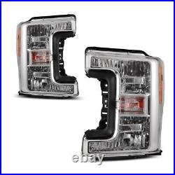 Headlights For 2017 2018 2019 Ford f250 F350 F450 F550 Super Duty Chrome Pair