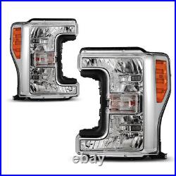 Headlights For 2017 2018 2019 Ford f250 F350 F450 F550 Super Duty Chrome Pair