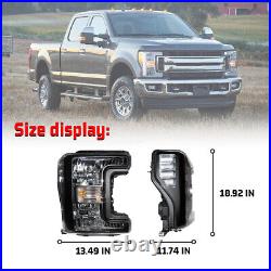 Headlights For 2017-2019 Ford F250 F350 F450 F550 Super Duty Factory Style Clear