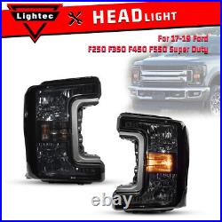 Headlights For 2017-2019 Ford F250 F350 F450 F550 Super Duty Factory Style Smoke