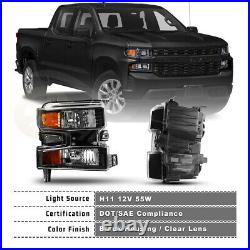 Headlights For 2019-2022 Chevy Silverado 1500 Front Lamps Replacement Left+Right