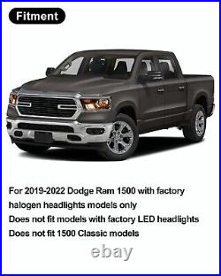 Headlights For 2019-2023 Ram 1500 Halogen Model High/Low Beam Turn Signal Lamps
