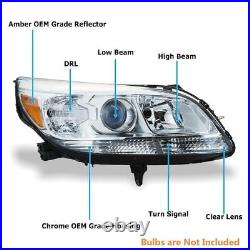 Headlights Projector For 2013 2014 2015 Chevy Malibu Chrome Clear Lens Headlamps