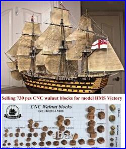 Heller HMS Victory 1100 set of 730 pcs CNC Walnut blocks for model