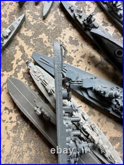 Huge Collection ID'd Vtg Metal US Navy Ships Models ID Battleship USS USN WWII