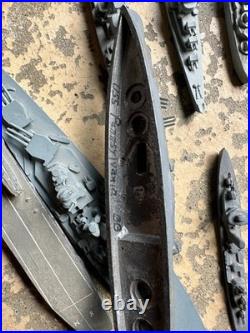 Huge Collection ID'd Vtg Metal US Navy Ships Models ID Battleship USS USN WWII