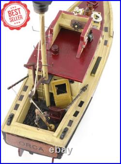 Jaws Orca Wooden Ship Model 15 Shark Fishing Boat Pre-Assembled Antique Decor