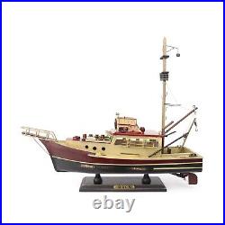 Jaws Orca Wooden Ship Model Shark Fishing Boat Pre-Assembled Antique Finish S