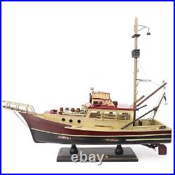 Jaws Orca Wooden Ship Model Shark Fishing Boat Pre-Assembled Antique Finish S