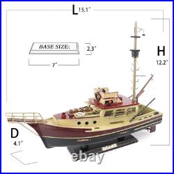 Jaws Orca Wooden Ship Model Shark Fishing Boat Pre-Assembled Antique Finish S