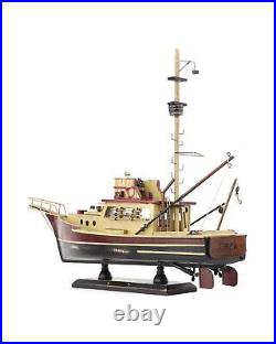 Jaws Orca Wooden Ship Model Shark Fishing Boat Pre-Assembled Antique Finish S