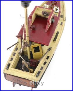 Jaws Orca Wooden Ship Model Shark Fishing Boat Pre-Assembled Antique Finish S