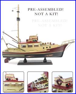 Jaws Orca Wooden Ship Model Shark Fishing Boat Pre-Assembled Antique Finish S