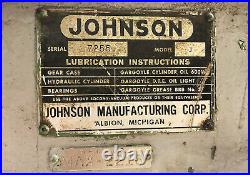 Johnson Model J Horizontal Band Saw 16 Wheels Will Ship Please Ask For Rates